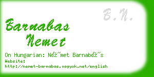 barnabas nemet business card